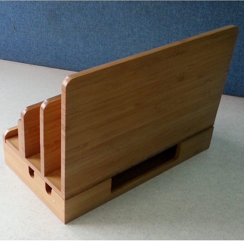 Bamboo multi-device charging valet
