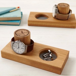 PERSONALISED CUFFLINKS TRAY AND WATCH STAND