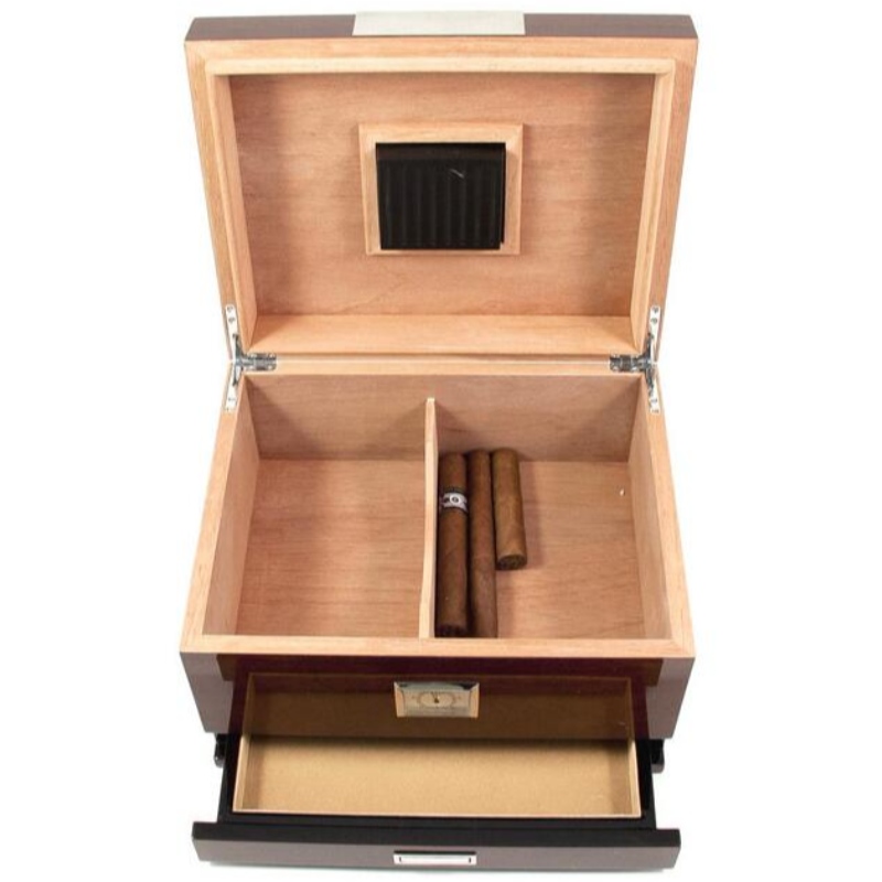 Walnut Cigar Humidor with a drawer