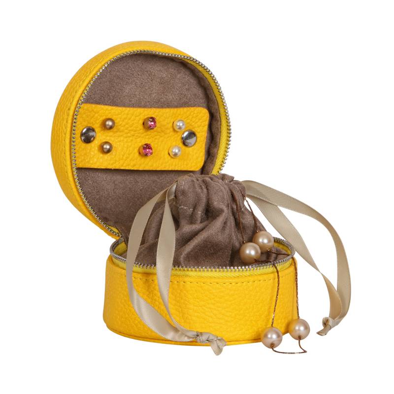 Yellow Round jewelry case
